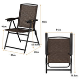 NNECW 2 Pieces Patio Folding Chairs with Armrest