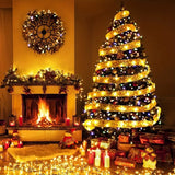 NNETM Christmas Ribbon Fairy Lights - Golden Garland