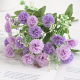 NNETM Bundle of 6: Realistic 20-Head Purple Hydrangea Silk Flowers