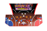 NNEKG Arcade1Up NBA Jam Arcade 4 Player Arcade Cabinet with Licenced Riser & Stool Bundle
