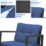 NNECW 3 Pieces Outdoor Rocking Bistro Set for Garden Backyard &amp Poolside-Navy