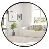 NNECW 60cm Round Wall Mirror with Metal Frame for Washroom