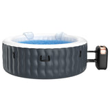 NNECW Gray Inflatable Hot Tub Spa with Pool Cover for Indoor and Outdoor Use