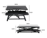 NNEIDS Standing Desk Riser Height Adjustable Sit Stand Office Shelf Standup Computer