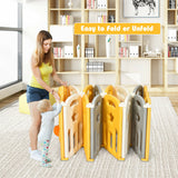 NNECW Foldable Baby Playpen with Cute Yellow Duck Pattern