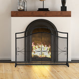 NNECW Single Panel Fireplace Screen with Metal Mesh for Baby or Pet Safe