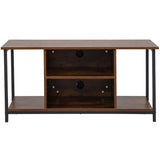 NNECW Retro Entertainment Center with Adjustable Shelf and 2 Cable Management Holes