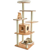 NNECW Modern Cat Climbing Tree with Scratch Resistant Sisal Rope Column for Cats