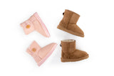 NNEKGE Boots Kids Classic Premium Double Face Sheepskin (Chestnut Size US 6 7 EU 24)