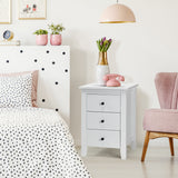 NNECW Nightstand with 3 Drawers for Living Room and Bedroom-Black