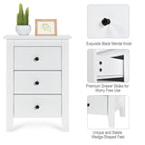 NNECW Nightstand with 3 Drawers for Living Room and Bedroom-Black