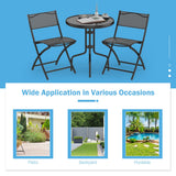 NNECW Outdoor Bistro Table Set with Round Black Tempered Glass Tabletop