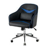 NNECW Adjustable Swivel Office Armchair with Massaging Cushion for Office Blue