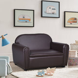 NNECW Kid Armrest Sofa Chair with PVC Leather and Wood Frame