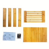 NNETM 1 pc Bamboo Gardening Work Bench - Sturdy, Natural Color