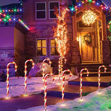 NNETM Set of 5 Solar-Powered Candy Cane Pathway Lights