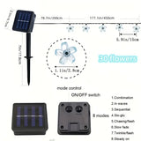 NNETM Decorative Solar Flower Lights - Illuminate Your Outdoor Space with 30 Fairy Cherry Flowers