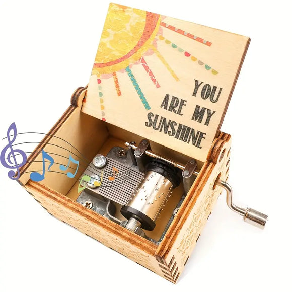 NNETM Vintage Hand-Crank Music Box - 'You Are My Sunshine' Tune