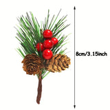 NNETM Set of 10 Artificial Christmas Picks - Festive Red Berry Holly Branches for Tree Decor