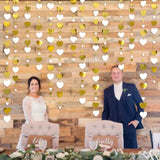NNETM Heartfelt Elegance: 4m White and Golden Heart Shaped Garland