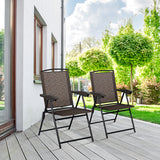 NNECW 2 Pieces Patio Folding Chairs with Armrest