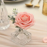NNETM 25-Piece Retro Deep and Light Coral Artificial Roses Set with Real Touch Feel