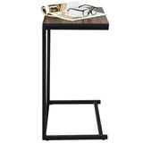 NNECW Industrial Styled C Shaped Side End Table-Brown