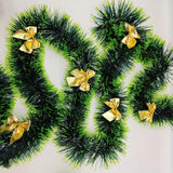 NNETM Snowflake Rattan Christmas Decoration Strip - 6.56ft Dark Green with White Edge