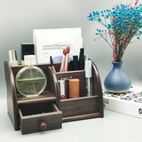 NNETM Wooden Desk File Organizer with Drawer