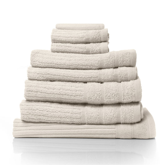 NNEIDS Comfort Eden Egyptian Cotton 600 GSM 8 Piece Towel Pack Beige
