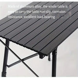 NNETM Adjustable Height Outdoor Aluminum Alloy Folding Table