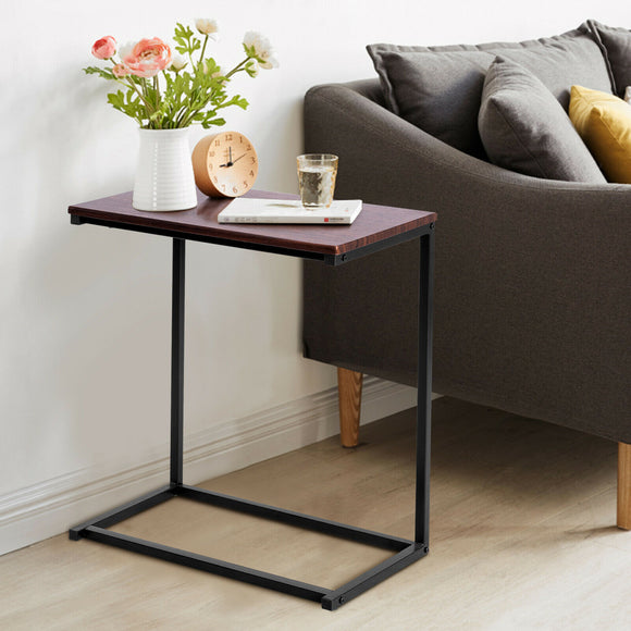 NNECW Industrial Styled C Shaped Side End Table-Coffee