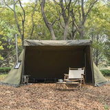 NNETM All-Season Hexagonal Camping Tent for 1-2 Persons - Army Green