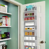 NNETM 5-Shelf Over-the-Door Organizer with 10 Large Pockets - Light Gray
