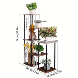 NNETM 7-Story Indoor Floor Standing Flower Rack - Black Frame Coffee Board