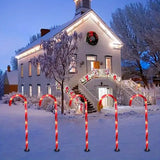 NNETM Set of 5 Solar-Powered Candy Cane Pathway Lights