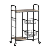 NNEDSZ Home MKitchen Trolley 2 Tier Stylish Modern Industrial Design 85cm