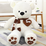 NNECN Huge 100cm White Giant Teddy Bear Toys Stuffed Animals Soft Plush Cotton Scarf Bear Hold Pillow Doll