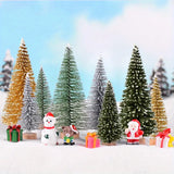 NNETM Set of 8 Pine Needle Christmas Tree Micro Bonsai Decorations