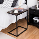 NNECW Industrial Styled C Shaped Side End Table-Coffee