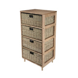 NNEDSZ Home M4 Drawer Natural Seagrass Wooden Storage Chest Stylish 85cm
