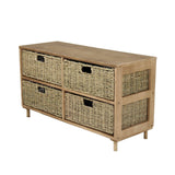 NNEDSZ Home M4 Drawer Natural Seagrass Wooden Storage Chest Stylish 46cm