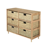 NNEDSZ Home M6 Drawer Natural Seagrass Wooden Storage Chest Stylish 66cm