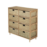 NNEDSZ Home M8 Drawer Natural Seagrass Wooden Storage Chest Stylish 85cm