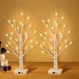 NNETM 24LT 60.96cm Lighted Birch Tree - Warm White Christmas Lights