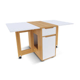 NNEDSZ Home MFolding Dining Table Lockable Wheels Various Fold Modes 135 x 74cm