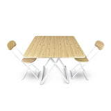 NNEDSZ Home MFoldable Dining Table &amp; Chairs Indoor/Outdoor Sturdy 74 x 80cm