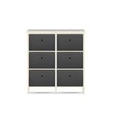 NNEDSZ Home M6 Drawer Pine Wood Storage Chest Grey Fabric Baskets 70 x 80cm