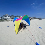 NNETM Rainbow Suncover Beach Tent - Patented Design, 10.5' x 11.5', Fits 4-6 Adults