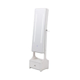 NNEDSZ Home M158cm Mirror Jewellery Cabinet LED Lighting &amp; Adjustable Angling